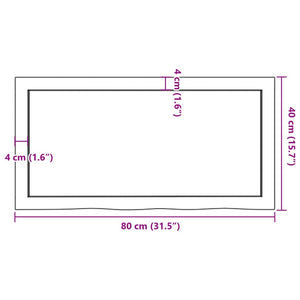 vidaXL Table Top Dark Brown 80x40x(2-4) cm Treated Solid Wood Oak