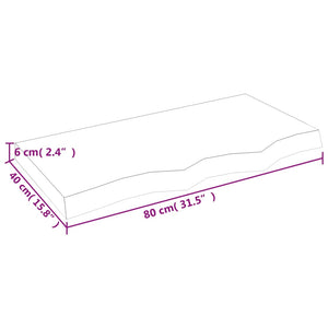 vidaXL Table Top Dark Brown 80x40x(2-6) cm Treated Solid Wood Oak