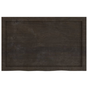 vidaXL Table Top Dark Brown 80x50x(2-4) cm Treated Solid Wood Oak