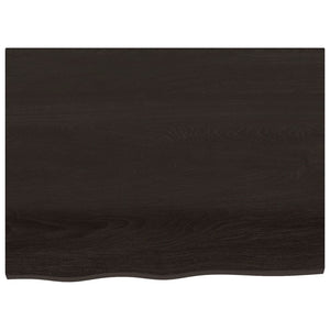 vidaXL Table Top Dark Brown 80x60x(2-4) cm Treated Solid Wood Oak