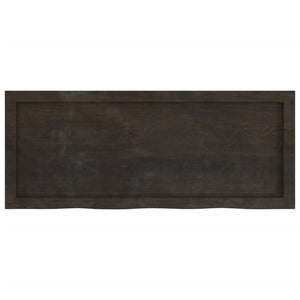 vidaXL Table Top Dark Brown 100x40x(2-4) cm Treated Solid Wood Oak