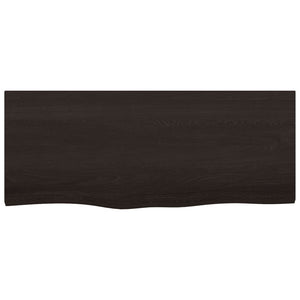 vidaXL Table Top Dark Brown 100x40x(2-6) cm Treated Solid Wood Oak