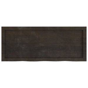 vidaXL Table Top Dark Brown 100x40x(2-6) cm Treated Solid Wood Oak