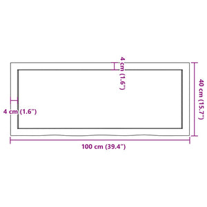 vidaXL Table Top Dark Brown 100x40x(2-6) cm Treated Solid Wood Oak