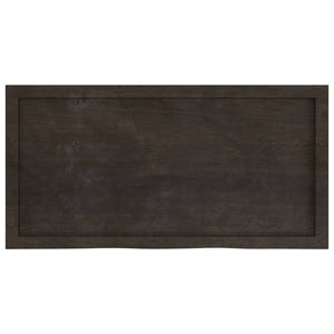 vidaXL Table Top Dark Brown 100x50x(2-4) cm Treated Solid Wood Oak