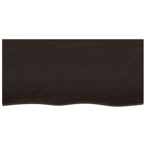 vidaXL Table Top Dark Brown 100x50x(2-6) cm Treated Solid Wood Oak