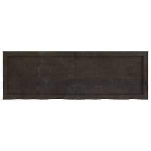 vidaXL Table Top Dark Brown 120x40x(2-6) cm Treated Solid Wood Oak