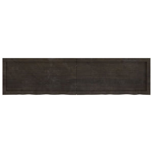 vidaXL Table Top Dark Brown 160x40x(2-4) cm Treated Solid Wood Oak