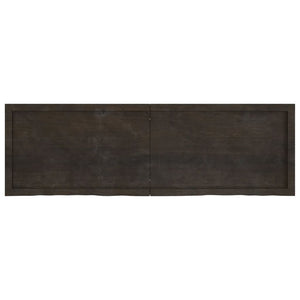 vidaXL Table Top Dark Brown 160x50x(2-6) cm Treated Solid Wood Oak