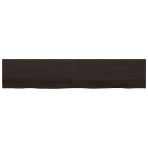 vidaXL Table Top Dark Brown 200x40x(2-4) cm Treated Solid Wood Oak