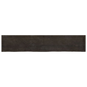 vidaXL Table Top Dark Brown 200x40x(2-4) cm Treated Solid Wood Oak