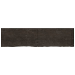 vidaXL Table Top Dark Brown 200x50x(2-4) cm Treated Solid Wood Oak