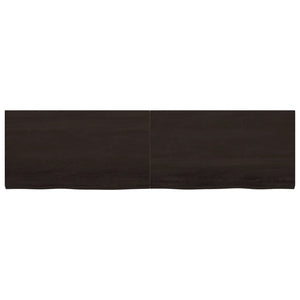 vidaXL Table Top Dark Brown 220x60x(2-4) cm Treated Solid Wood Oak