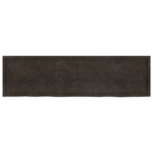 vidaXL Table Top Dark Brown 220x60x(2-6) cm Treated Solid Wood Oak