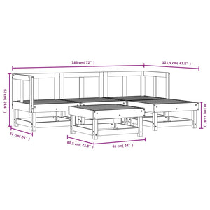 vidaXL 5 Piece Garden Lounge Set Impregnated Wood Pine