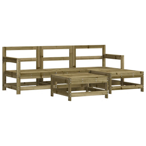 vidaXL 5 Piece Garden Lounge Set Impregnated Wood Pine