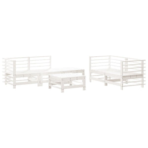 vidaXL 6 Piece Garden Lounge Set White Solid Wood Pine