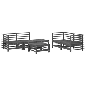 vidaXL 6 Piece Garden Lounge Set Grey Solid Wood Pine