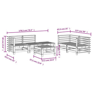 vidaXL 6 Piece Garden Lounge Set Impregnated Wood Pine