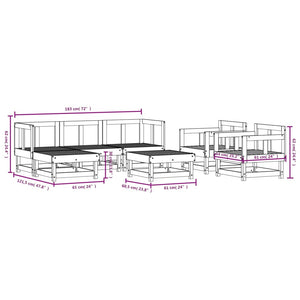 vidaXL 7 Piece Garden Lounge Set Impregnated Wood Pine