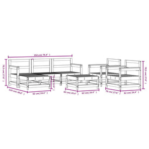 vidaXL 7 Piece Garden Lounge Set Impregnated Wood Pine