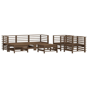 vidaXL 7 Piece Garden Lounge Set Honey Brown Solid Wood Pine