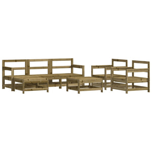 vidaXL 7 Piece Garden Lounge Set Impregnated Wood Pine