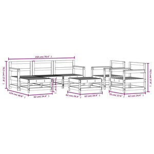 vidaXL 7 Piece Garden Lounge Set Impregnated Wood Pine