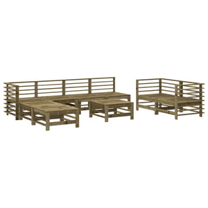 vidaXL 9 Piece Garden Lounge Set Impregnated Wood Pine