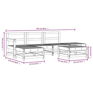 vidaXL 6 Piece Garden Lounge Set Impregnated Wood Pine