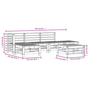 vidaXL 6 Piece Garden Lounge Set White Solid Wood Pine