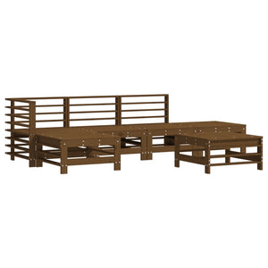 vidaXL 6 Piece Garden Lounge Set Honey Brown Solid Wood Pine