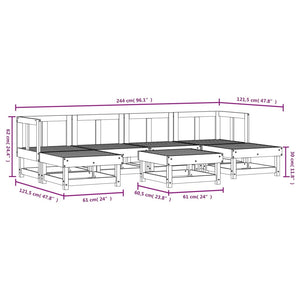 vidaXL 7 Piece Garden Lounge Set Grey Solid Wood Pine