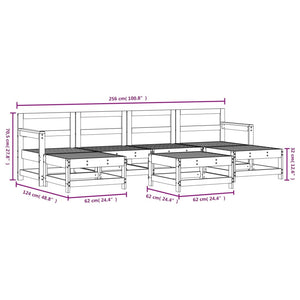 vidaXL 7 Piece Garden Lounge Set Grey Solid Wood Pine