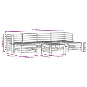 vidaXL 7 Piece Garden Lounge Set Impregnated Wood Pine