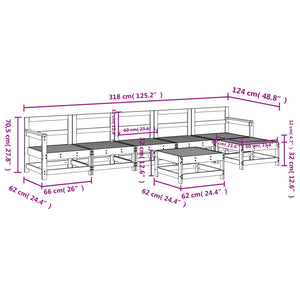 vidaXL 7 Piece Garden Lounge Set Impregnated Wood Pine