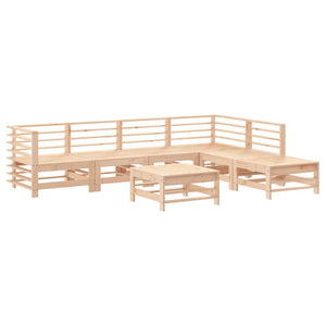 vidaXL 7 Piece Garden Lounge Set Solid Wood Pine