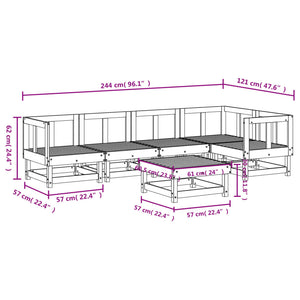 vidaXL 6 Piece Garden Lounge Set Solid Wood Douglas