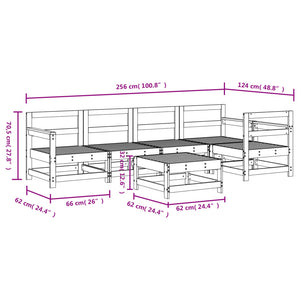 vidaXL 6 Piece Garden Lounge Set Solid Wood Pine