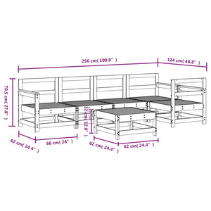 vidaXL 6 Piece Garden Lounge Set Grey Solid Wood Pine