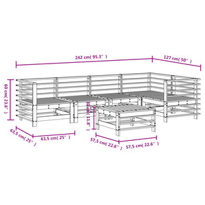 vidaXL 6 Piece Garden Lounge Set Solid Wood Pine