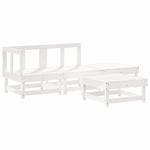 vidaXL 4 Piece Garden Lounge Set White Solid Wood Pine