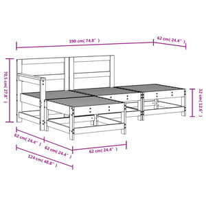 vidaXL 4 Piece Garden Lounge Set Impregnated Wood Pine