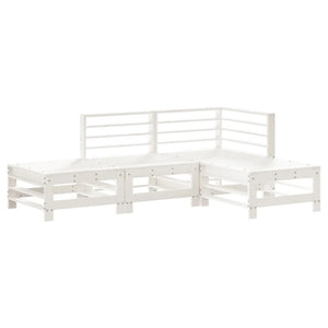 vidaXL 4 Piece Garden Lounge Set White Solid Wood Pine