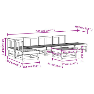 vidaXL 7 Piece Garden Lounge Set Impregnated Wood Pine