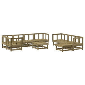 vidaXL 10 Piece Garden Lounge Set Impregnated Wood Pine