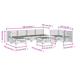 vidaXL 8 Piece Garden Lounge Set Solid Wood Douglas