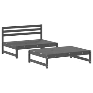 vidaXL 2 Piece Garden Lounge Set Grey Solid Wood Pine