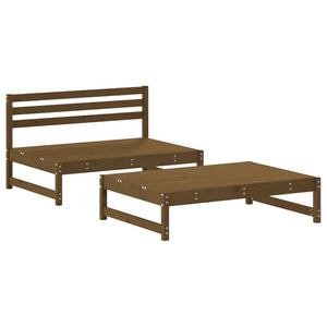 vidaXL 2 Piece Garden Lounge Set Honey Brown Solid Wood Pine