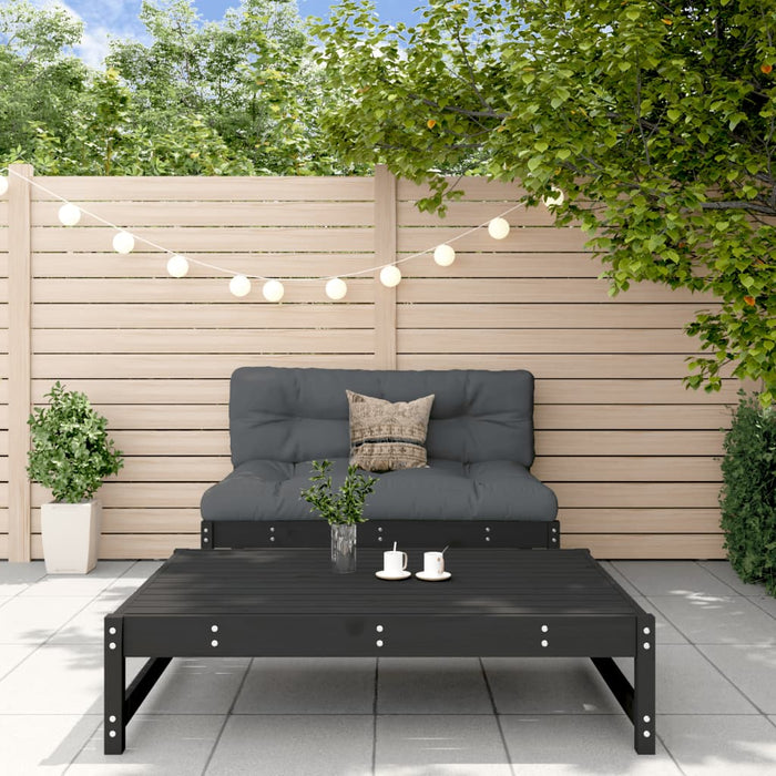 vidaXL 2 Piece Garden Lounge Set Black Solid Wood Pine